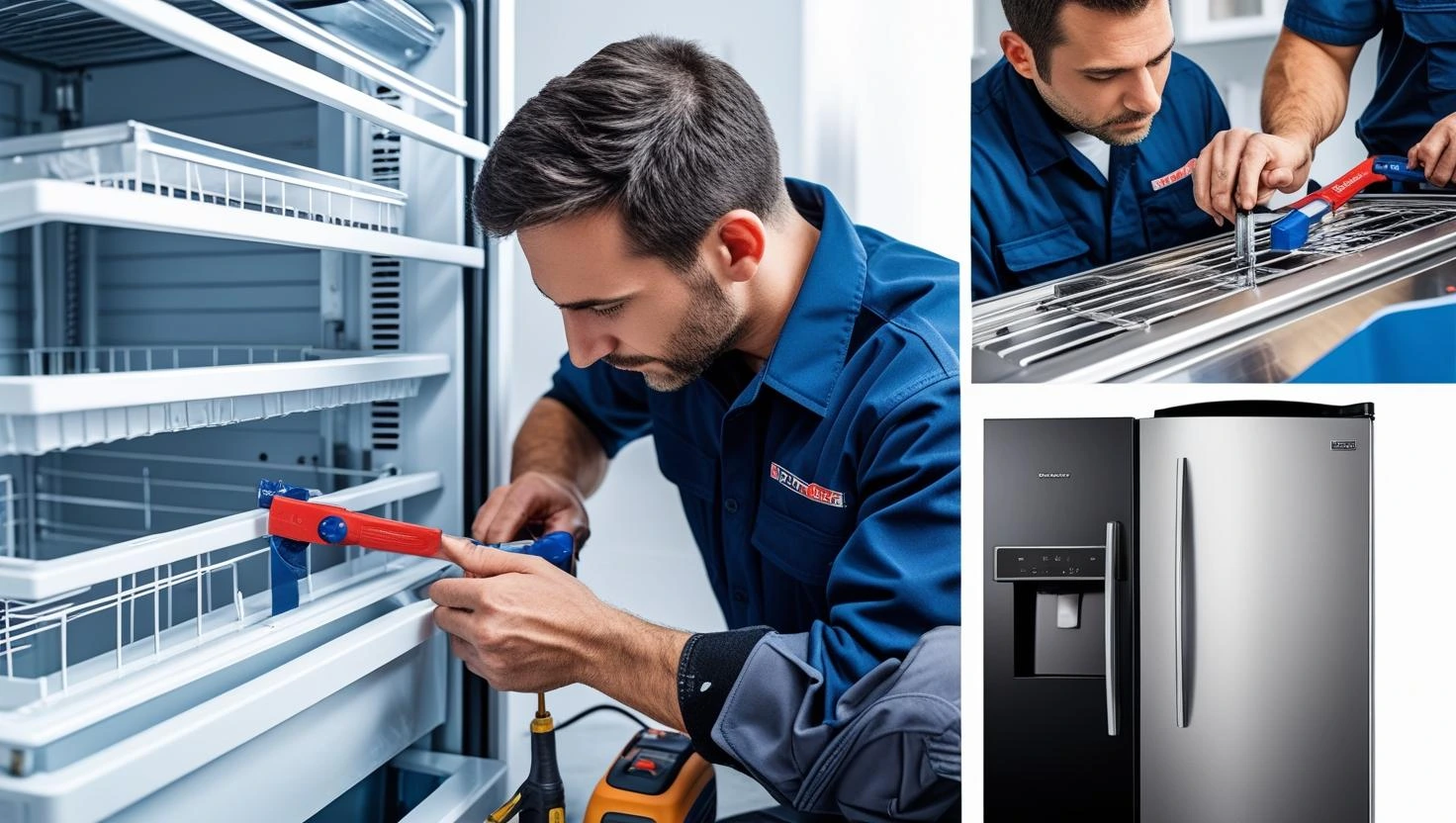 Technician diagnosing a commercial ice cream machine